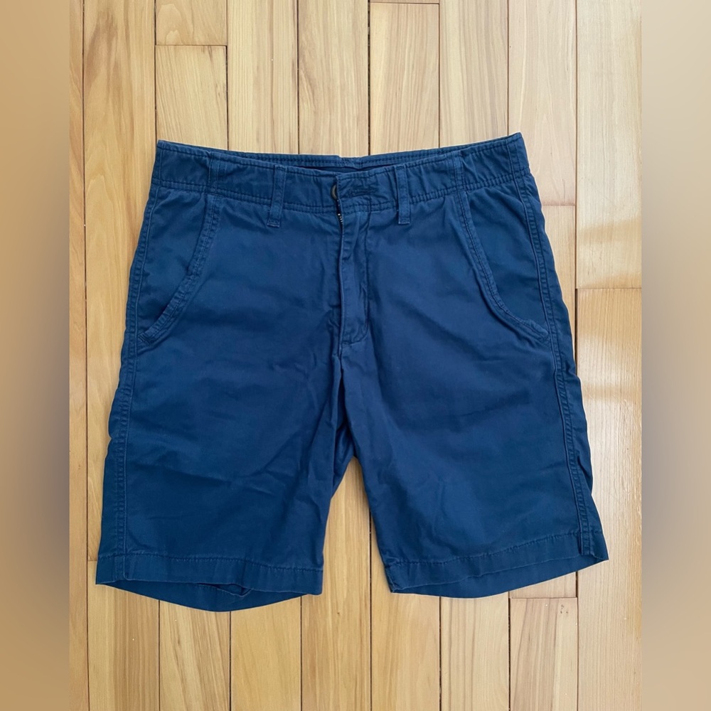 TRUE CRAFT Navy Blue Chino Cotton Shorts 9" Inseam Men's Size 30W Preppy